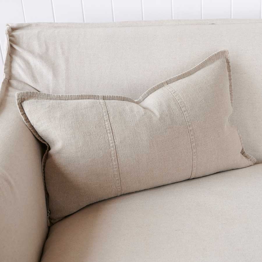 Luca Linen Cushion | Natural | 40x60 - Eadie - Coco Blue