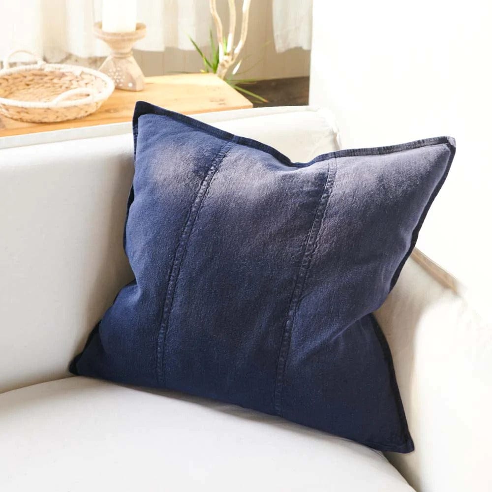 Luca Linen Outdoor Cushion | Navy - Eadie - Coco Blue
