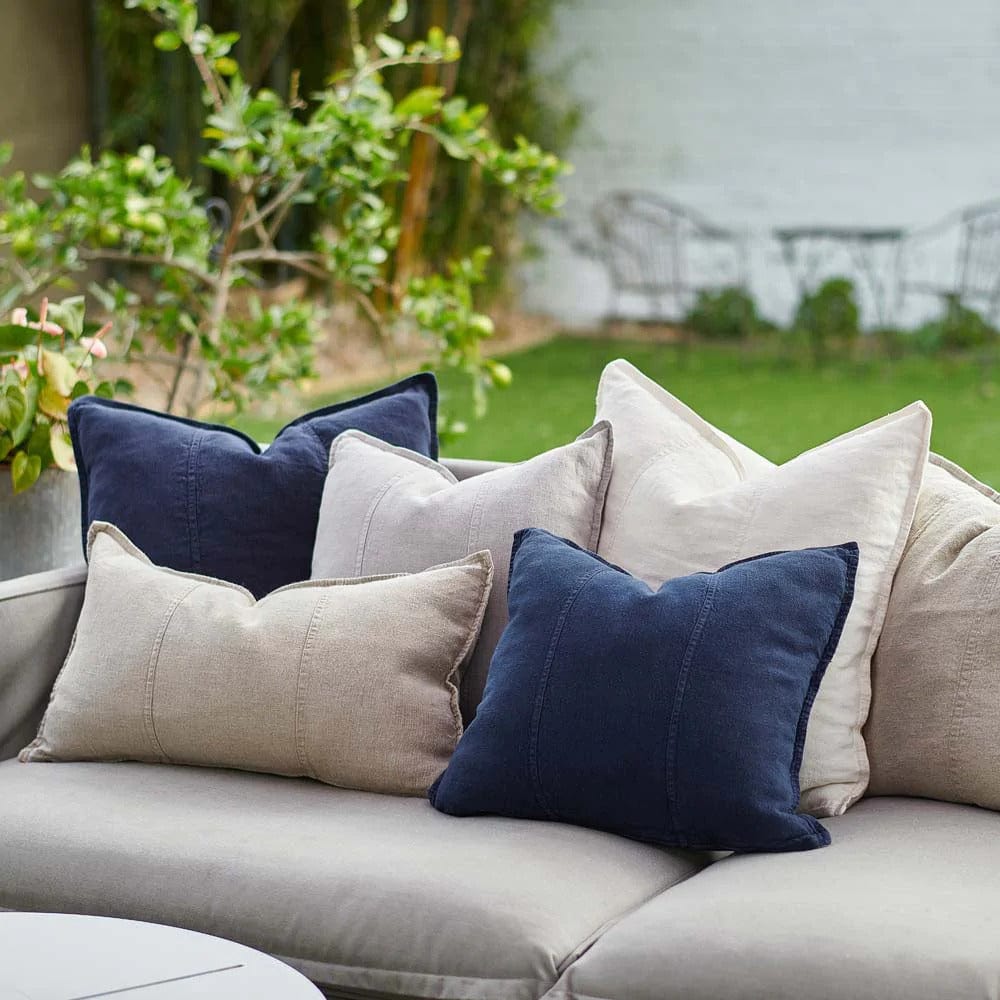 Luca Linen Outdoor Cushion | Navy - Eadie - Coco Blue