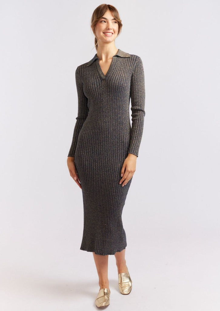 Luna Dress | Navy Lurex - Alessandra - Coco Blue