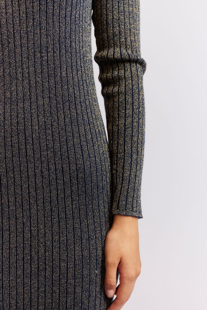 Luna Dress | Navy Lurex - Alessandra - Coco Blue
