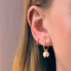 Mala pearl Huggie Earrings | Gold - Linda Tahija - Coco Blue