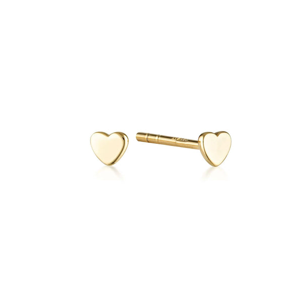 Micro Heart Stud Earrings | Gold - Linda Tahija - Coco Blue