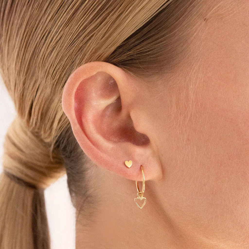 Micro Heart Stud Earrings | Rose Gold - Linda Tahija - Coco Blue