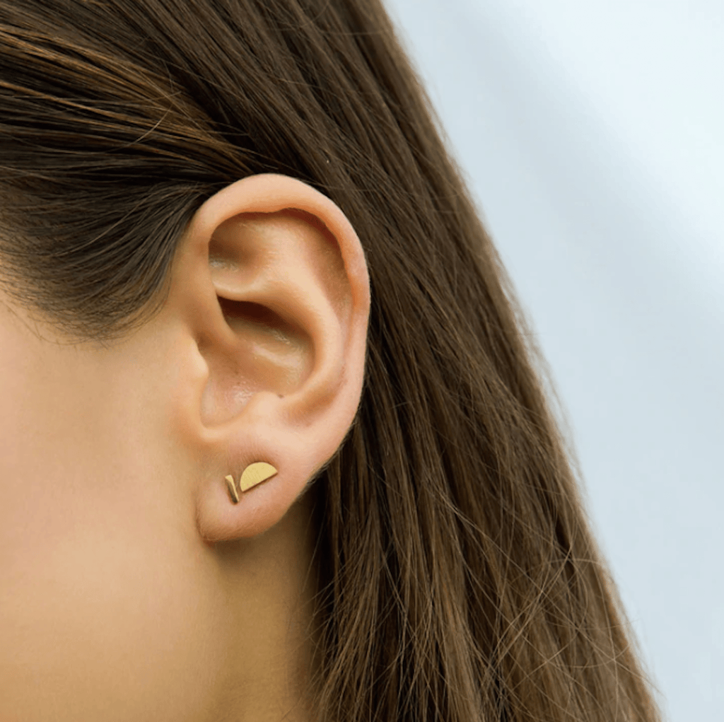 Mini Bar Stud Earrings | Silver - Linda Tahija - Coco Blue