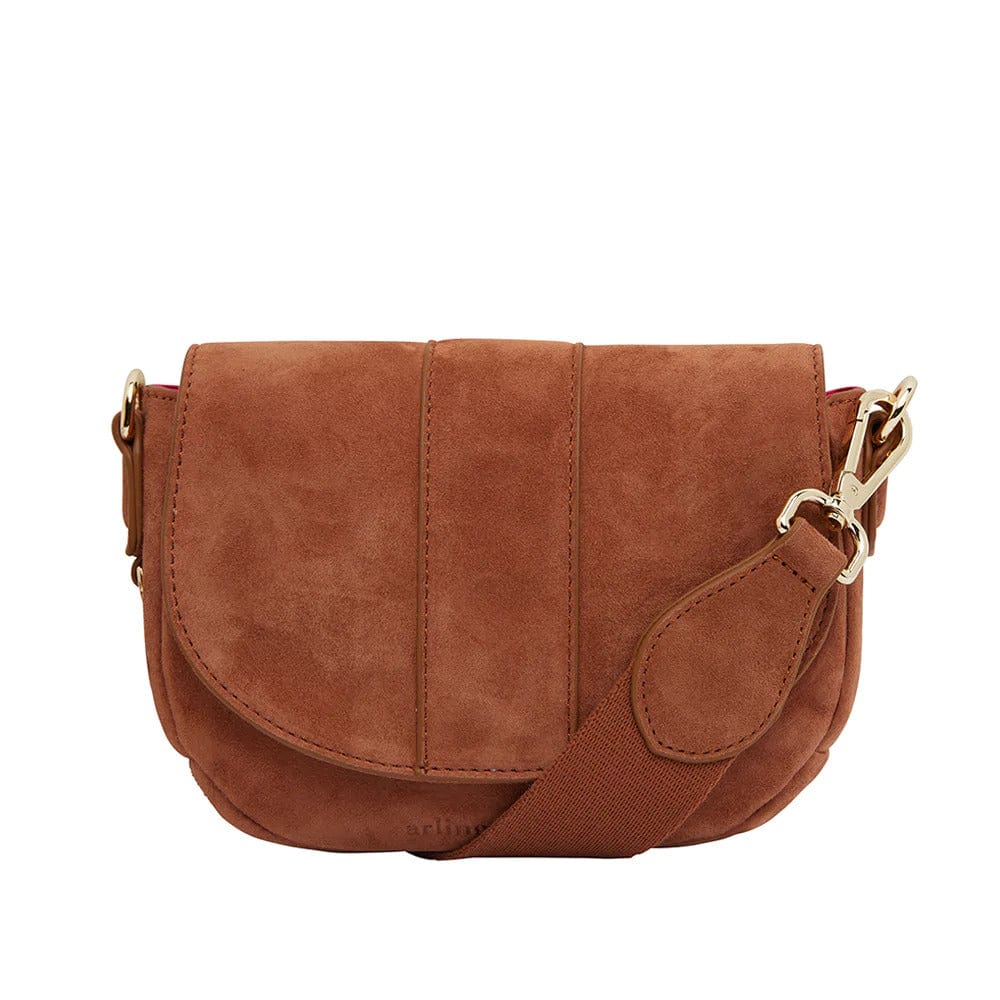 Mini Zara Saddle Bag | Gingerbread Suede - Arlington Milne - Coco Blue