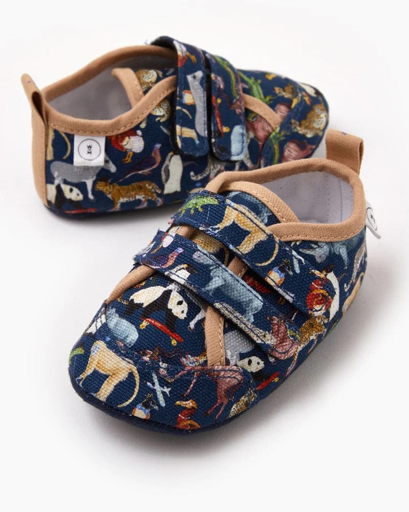 Nate Baby Shoes | Navy Zoo - Walnut - Coco Blue