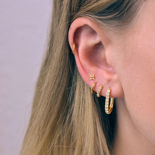 North Star Stud Earrings | Gold - Linda Tahija - Coco Blue