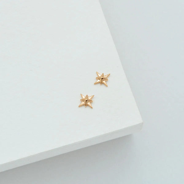 North Star Stud Earrings | Rose Gold - Linda Tahija - Coco Blue