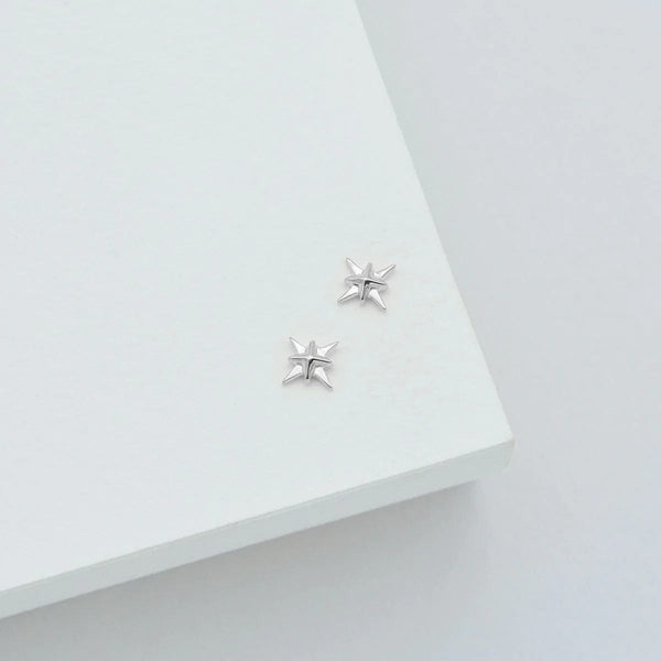 North Star Stud Earrings | Silver - Linda Tahija - Coco Blue