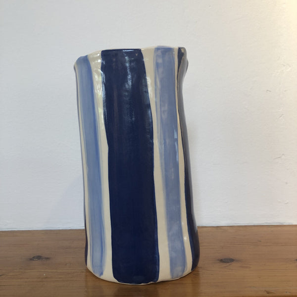 Noss Vase | Medium | Blue Stripes - Noss & Co - Coco Blue
