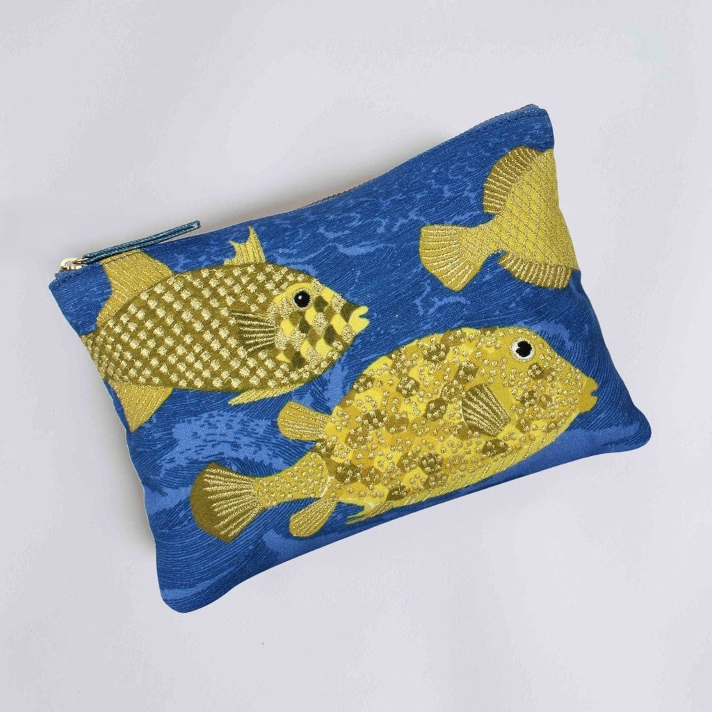 Pio Embroidered Pouch | Blue - Inoui Editions - Coco Blue