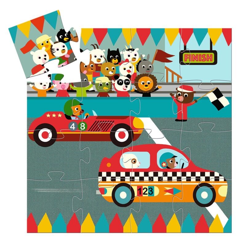 Racing Car 16 Piece Puzzle - Coco Blue - Coco Blue