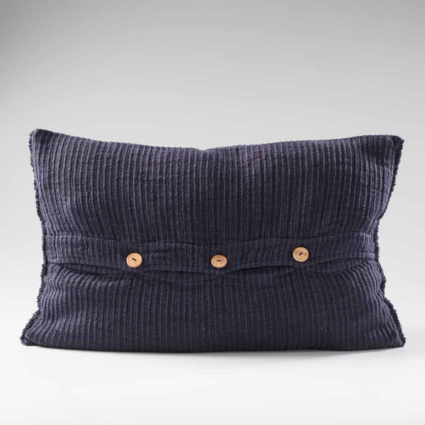 Rafflad Linen Cushion | Navy | 40x60cm - Eadie - Coco Blue