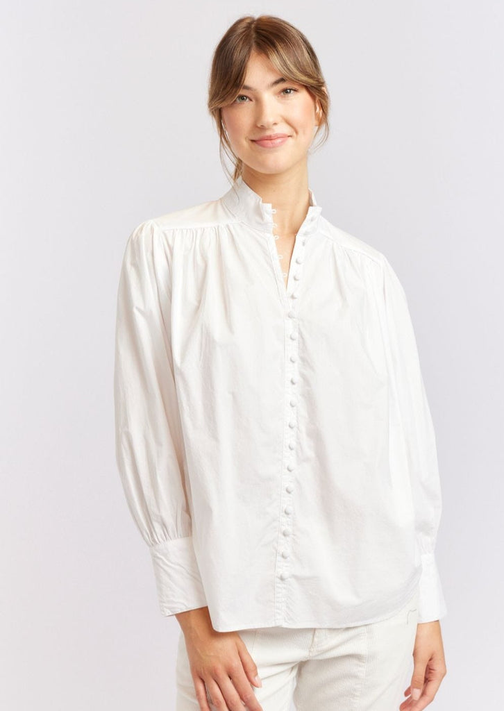 Rosemary Poplin Shirt | White - Alessandra - Coco Blue