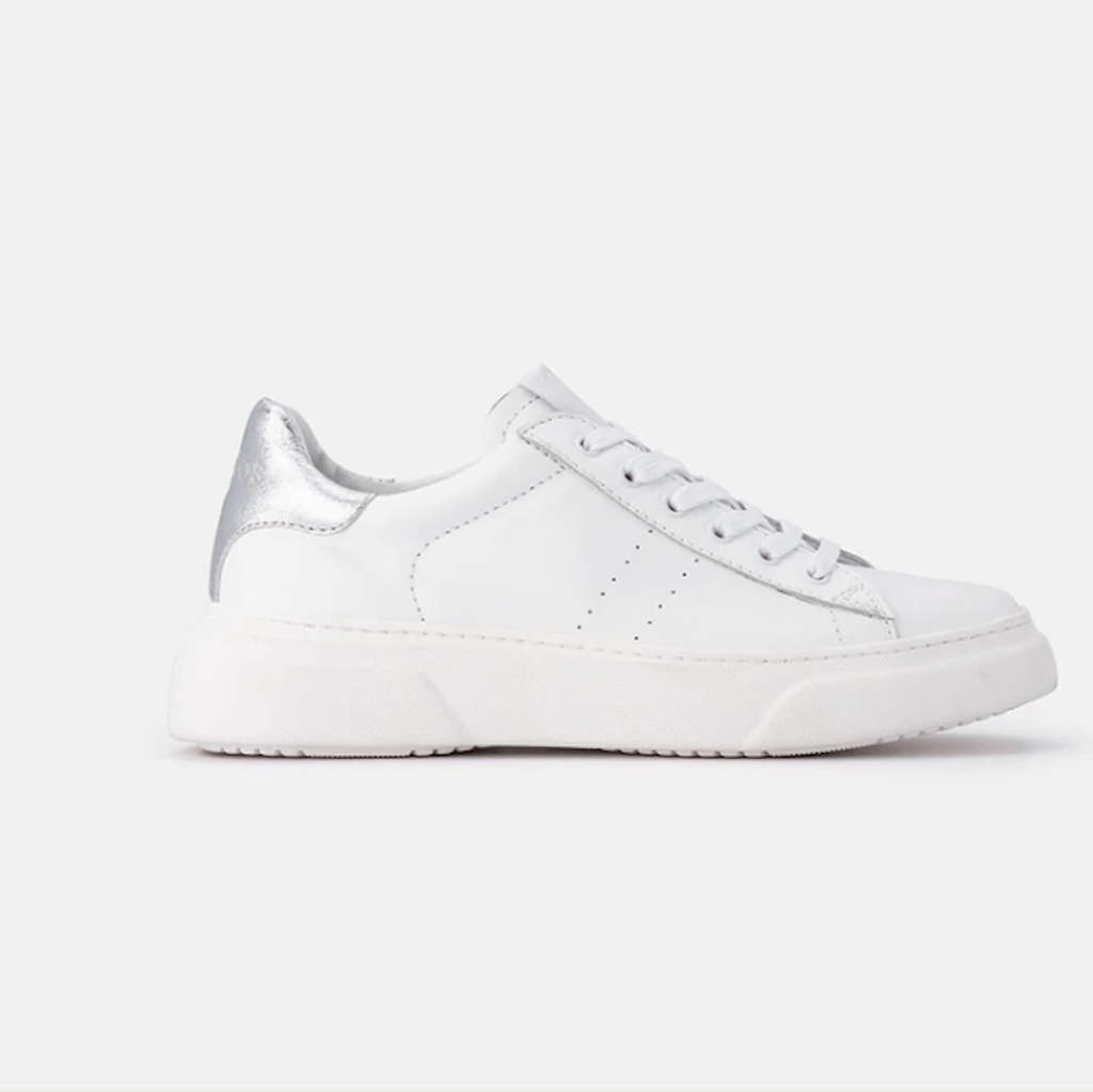 Sofia Sneaker | Bianco/Silver - Dept. of Finery - Coco Blue