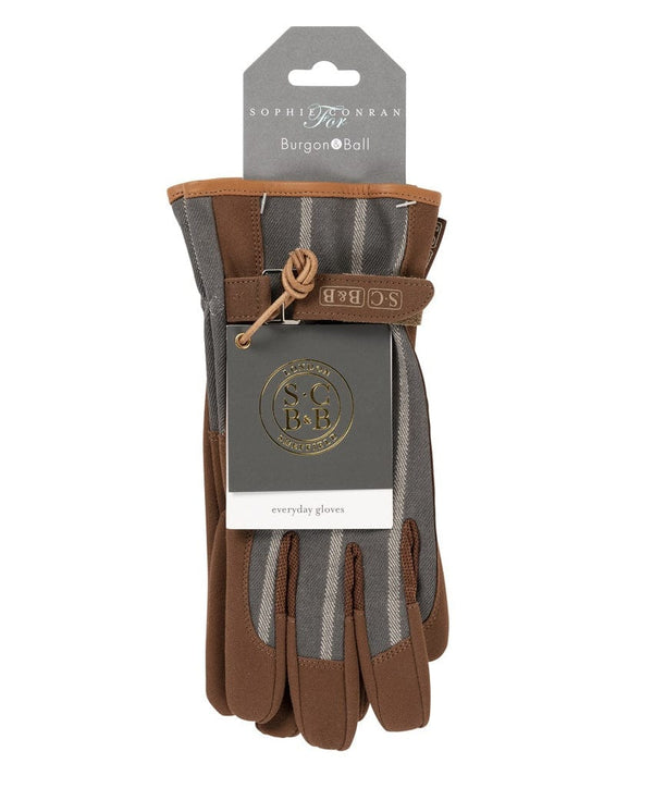 Sophie Conran Striped Gloves | Grey - Burgon & Ball - Coco Blue