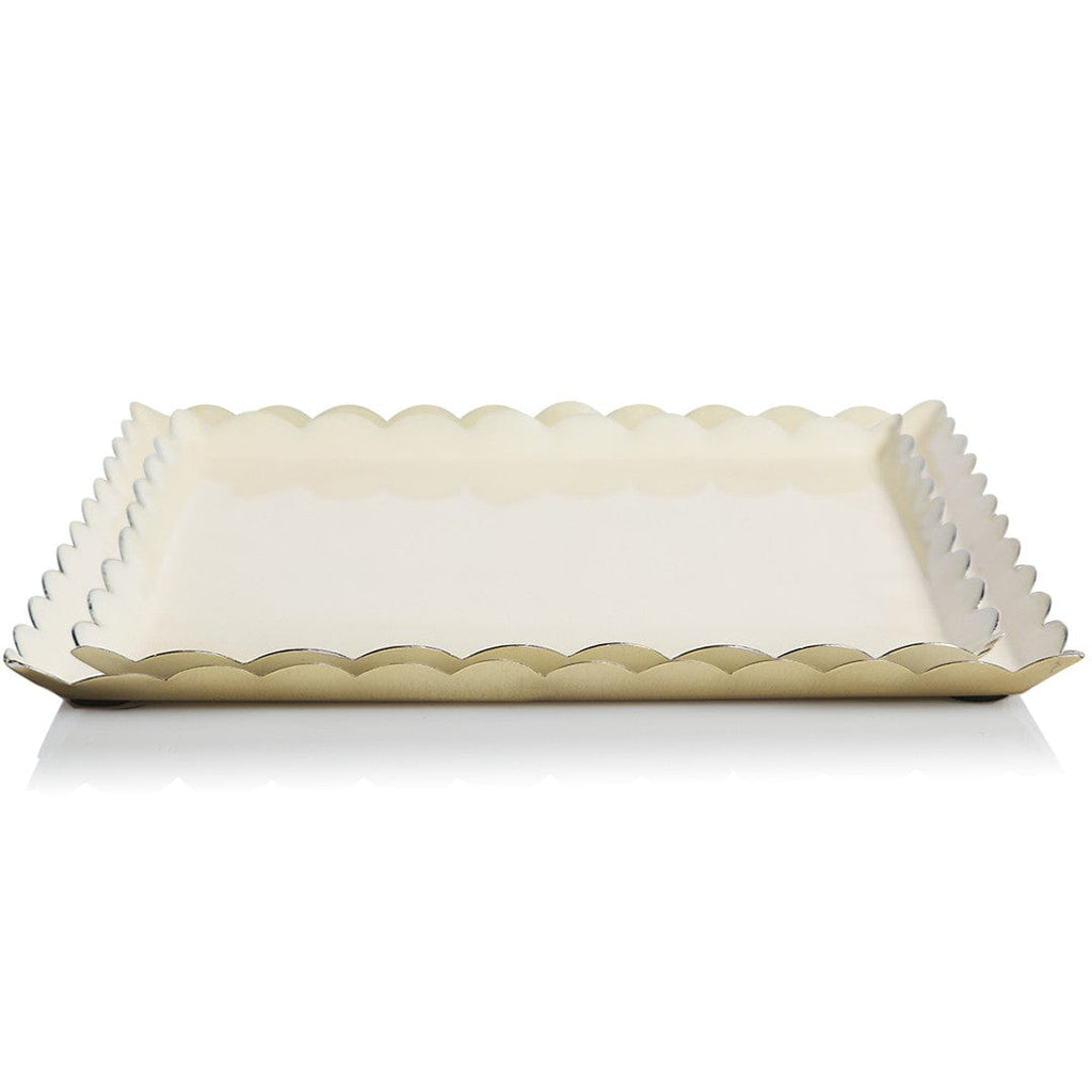 Square Iron Scallop Tray Cream | 2 Sizes - Coco Blue - Coco Blue
