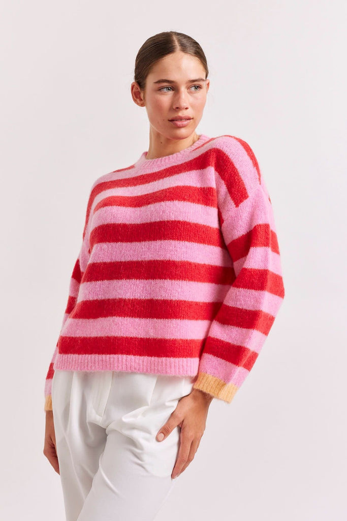 Tabby Stripe Sweater | Tomato - Alessandra - Coco Blue