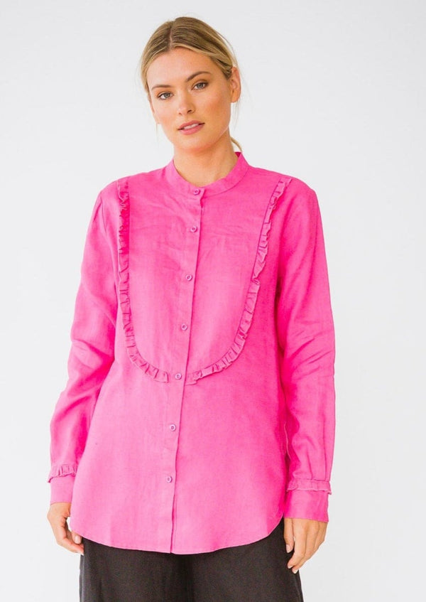 Tuxedo Shirt | Pink - Alessandra - Coco Blue