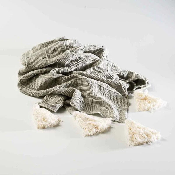 Ulivo Throw | Pistachio Stripe - Eadie - Coco Blue