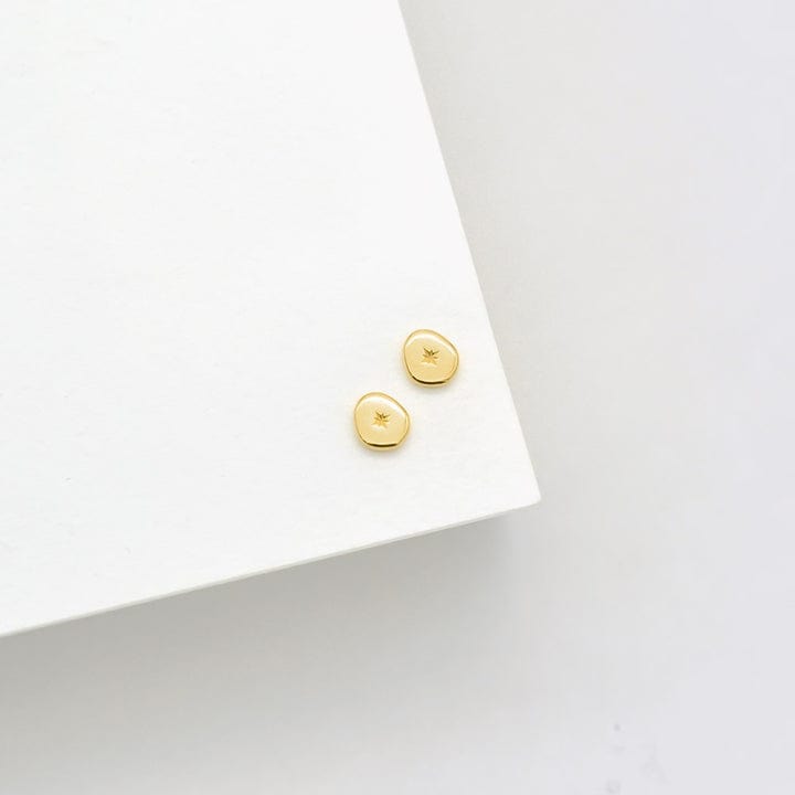 Vega Stud Earrings | Yellow Gold - Linda Tahija - Coco Blue