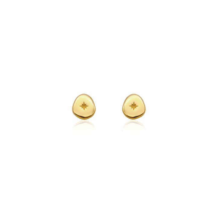 Vega Stud Earrings | Yellow Gold - Linda Tahija - Coco Blue