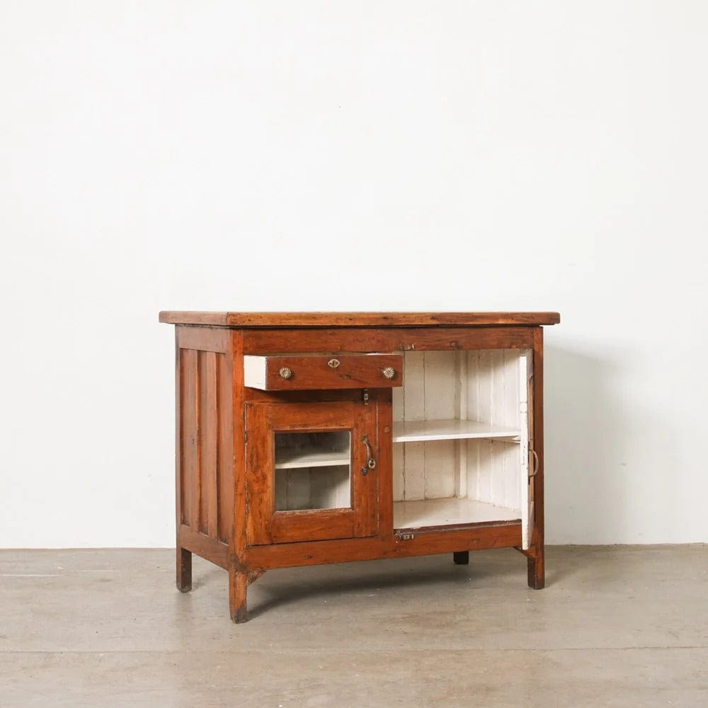 Vintage Indian Sideboard with Marble Top - Indigo Love Collectors - Coco Blue