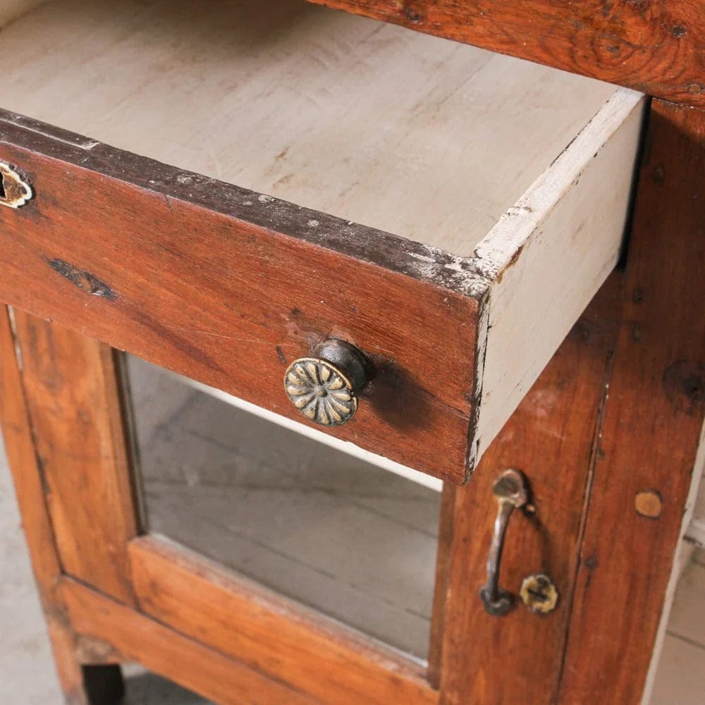 Vintage Indian Sideboard with Marble Top - Indigo Love Collectors - Coco Blue