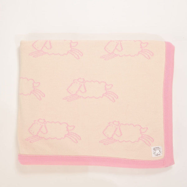 Woollen Baby Blanket | Pink Sheep - Leroy Mac - Coco Blue